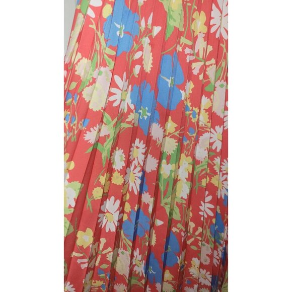 Twisted Wunder Lond Colorful Loud Floral Maxi Pleated Skirt Elastic Waist Sz 2 - Picture 7 of 9